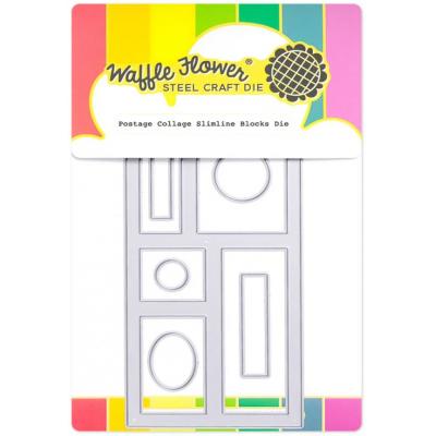 Waffle Flower Die - Postage Collage Slimline Blocks
